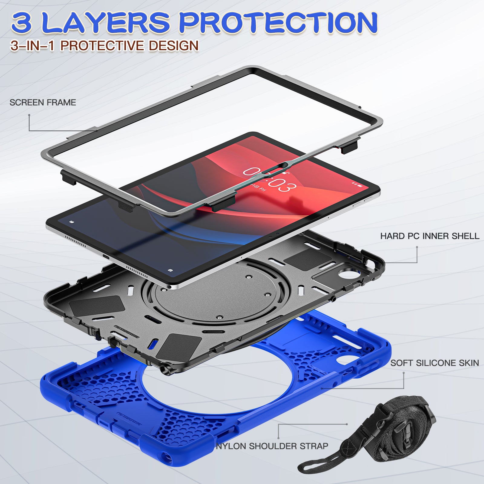 For Lenovo Tab M11 / Xiaoxin Pad 11 2024 TB-330FU 331FC Kickstand Case Tablet Cover with Shoulder Strap For Lenovo Tab M11 / Xiaoxin Pad 11 2024 TB-330FU 331FC Kickstand Case Tablet Cover with Shoulder Strap